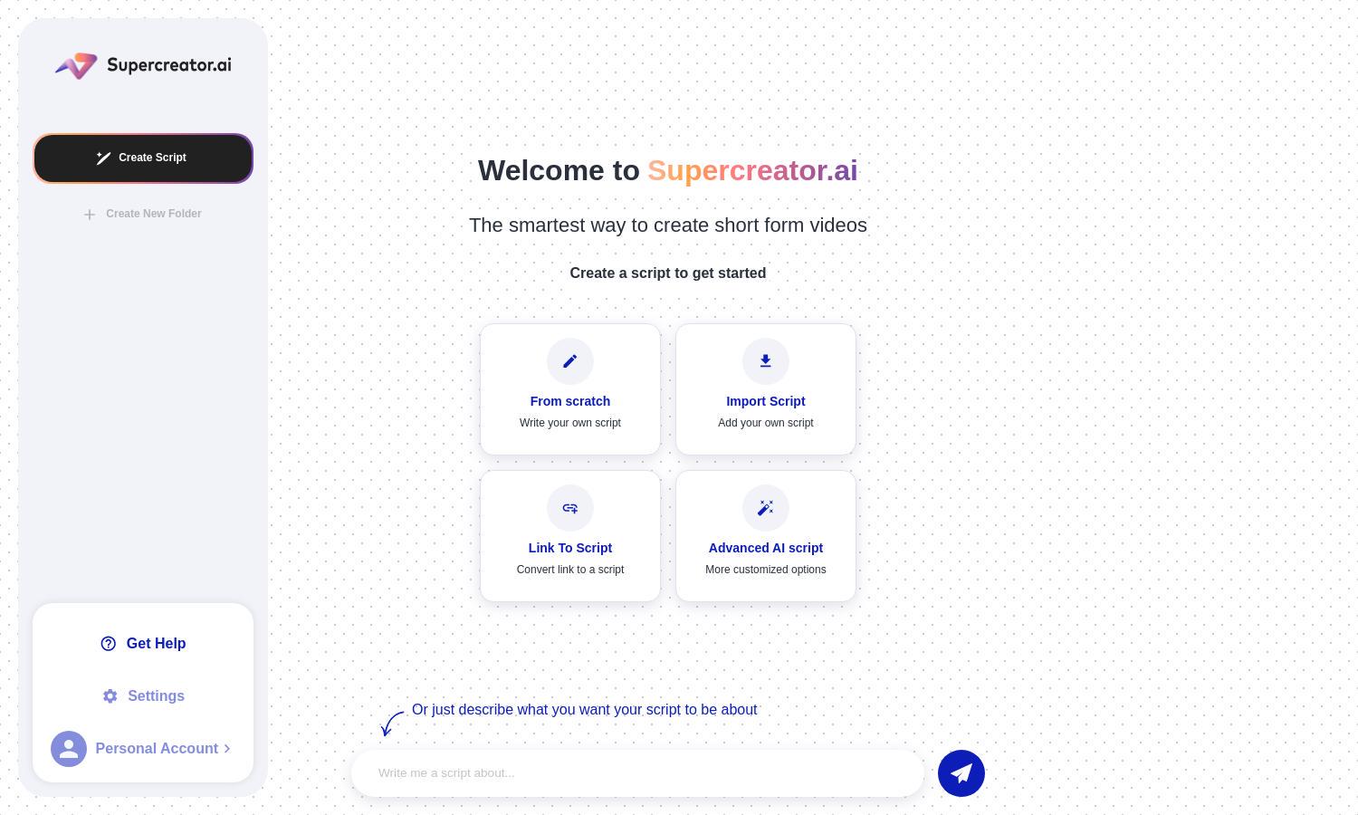 Supercreator.ai Website