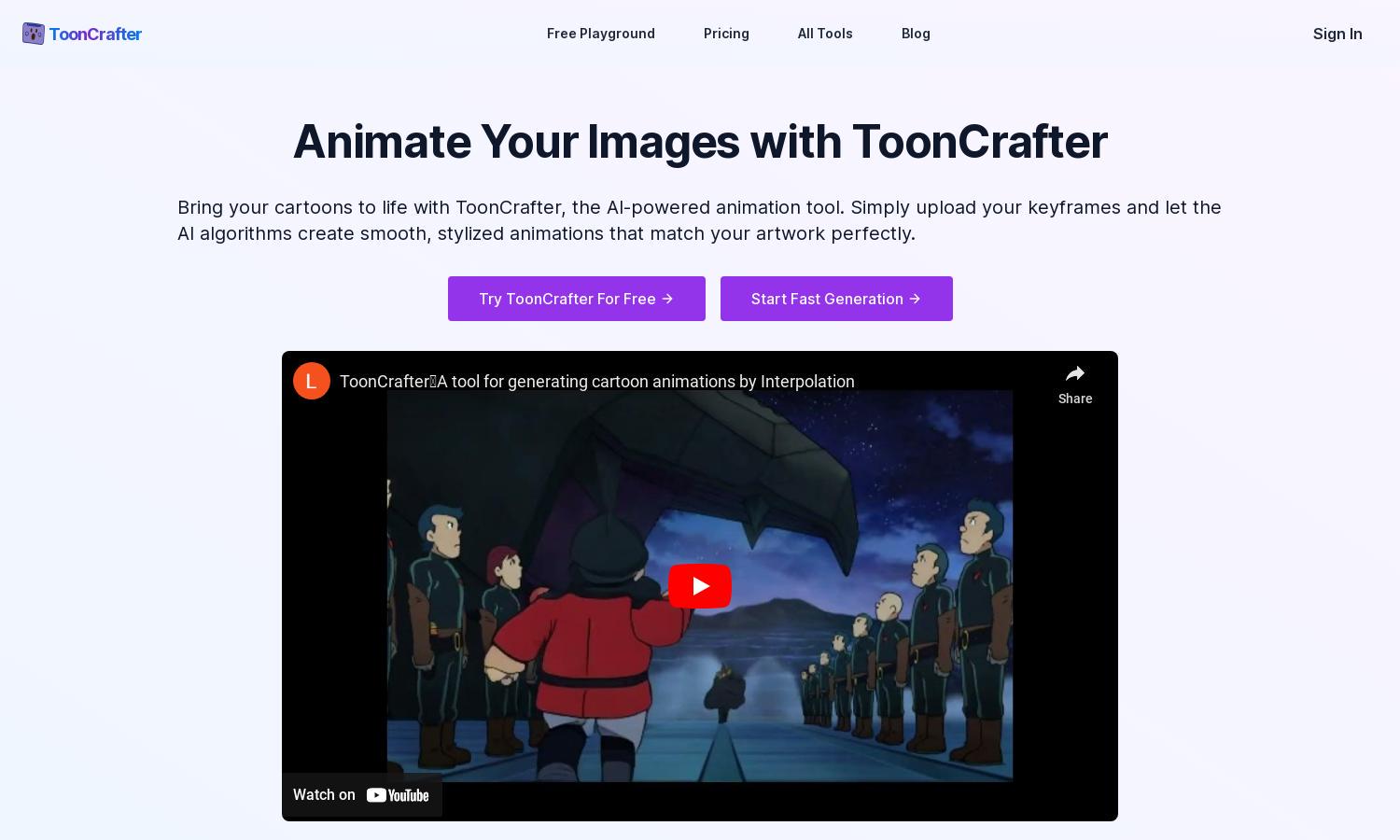 ToonCrafter Website