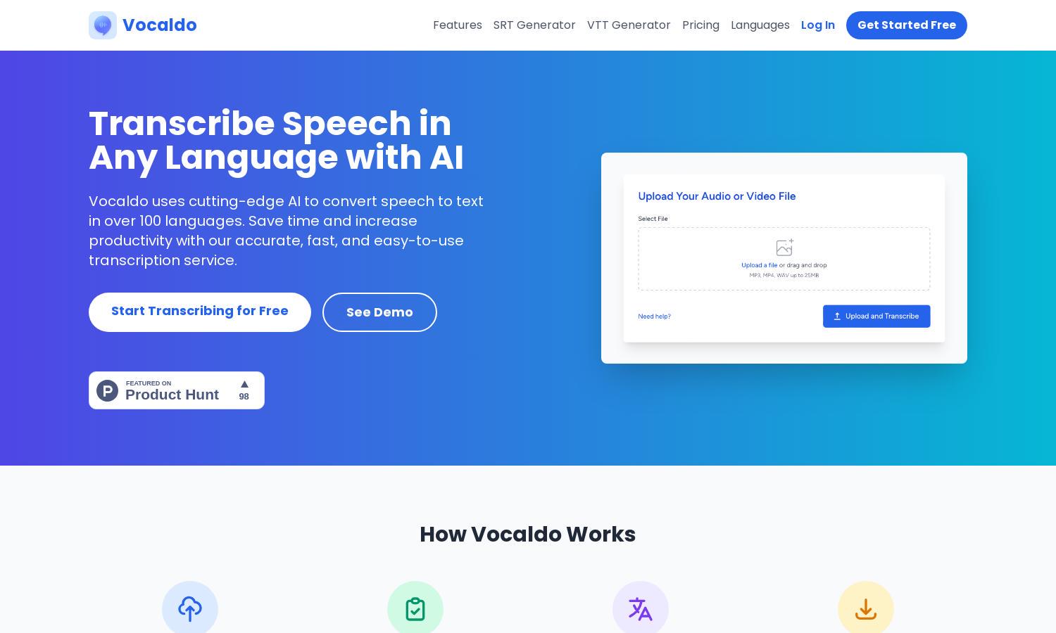 Vocaldo Website