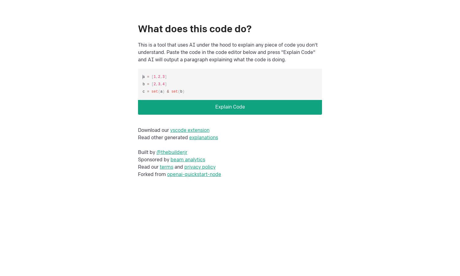 What does this code do? Website